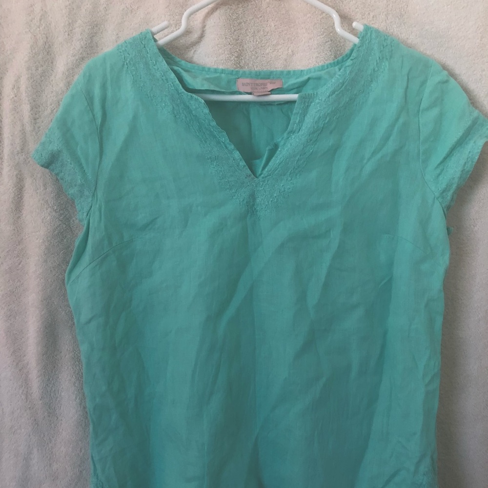SAINT TROPEZ WEST 100% LINEN BLOUSE